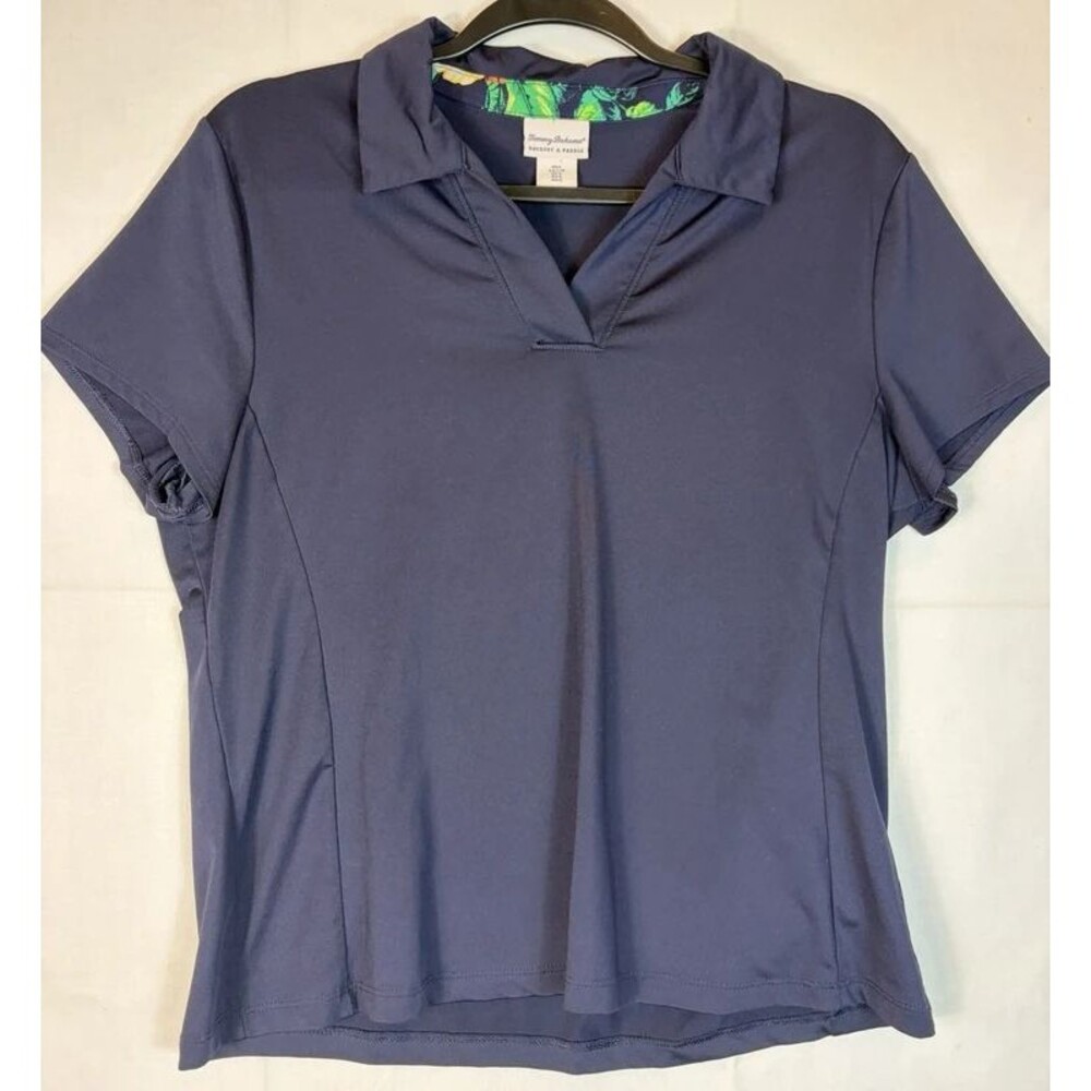 Tommy Bahama Racquet & Paddle Polo S/S V-Neck Tennis Navy Blue Women’s Large